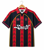 Saints 28 Retro Stripe Sports Jersey – Navy Red Edition (Unisex)